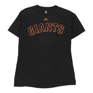 New York Giants Majestic T-Shirt - Small Black Cotton